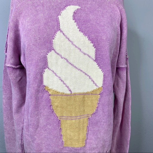 Wildfox Ice Cream Cone Crew Neck Oversized Sweater - Picture 5 of 8
